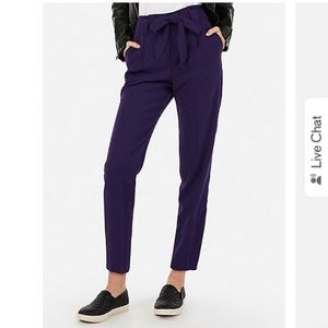 Burgundy chiffon work pants